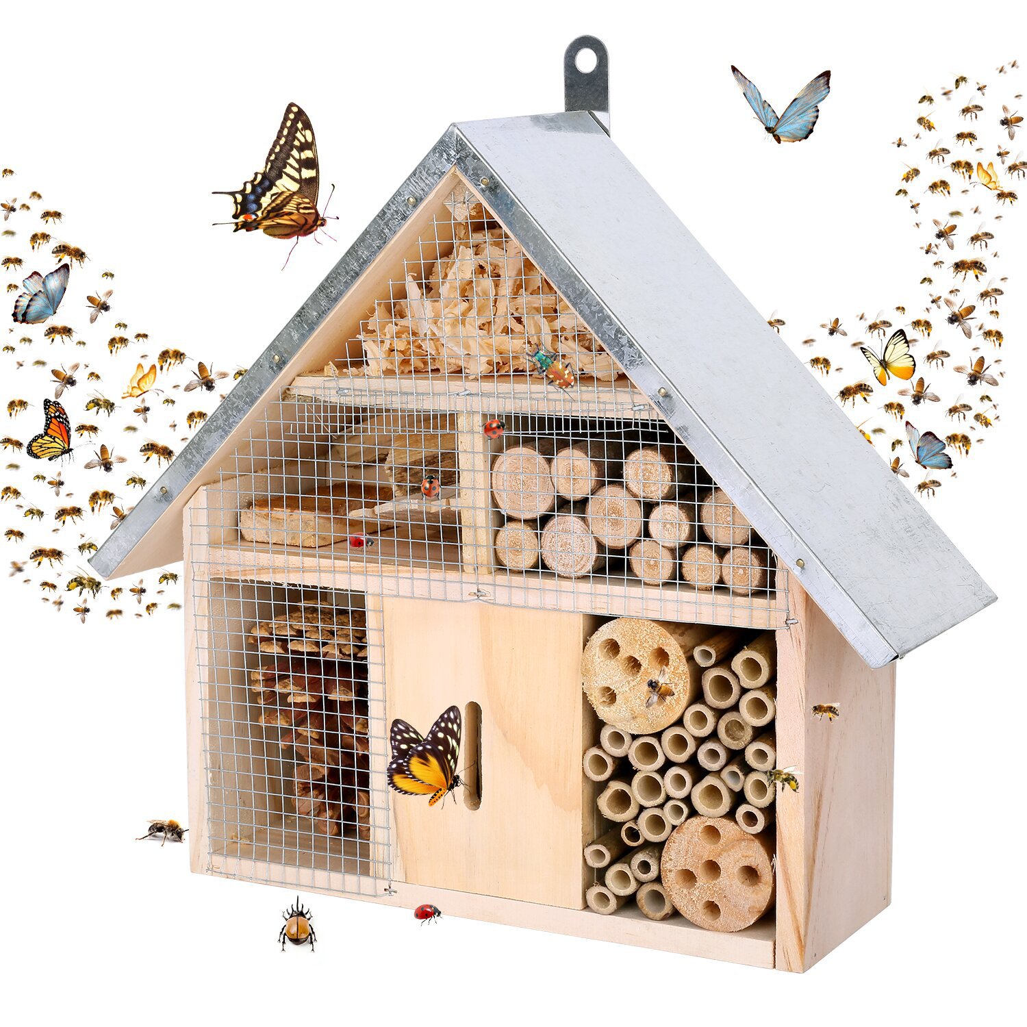 Insect Hotel Wood - حديقة منزل الحشرات الخشبي عش النحل