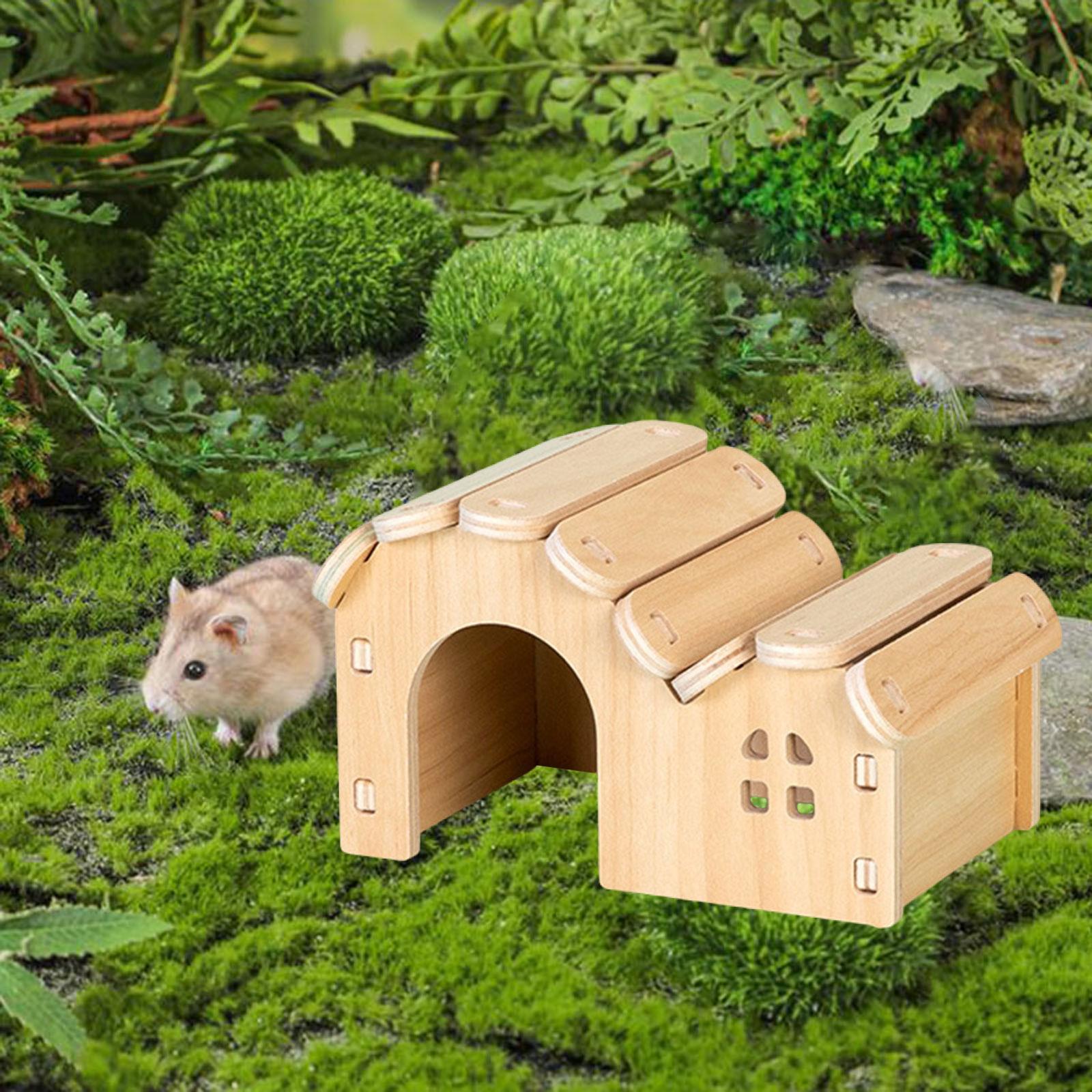 Insect Hotel Wood - خزانة حيوانات مخبئة للمنزل الخشبي للهامستر
