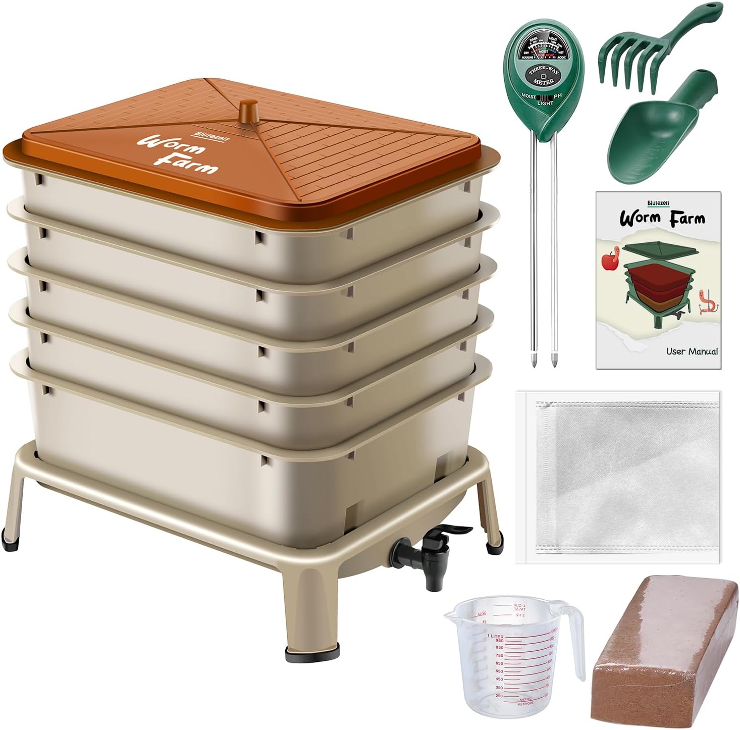 Composting Kit Indoor - صندوق سماد الديدان للاستخدام الداخلي والخارجي