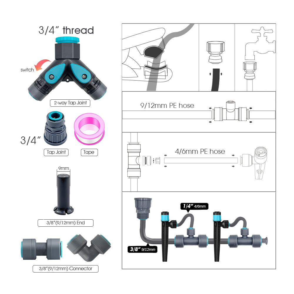 نظام سقي حديقة الفوار 3/8 بوصة - مراجعة Smart Garden Sprinkler System وسعره