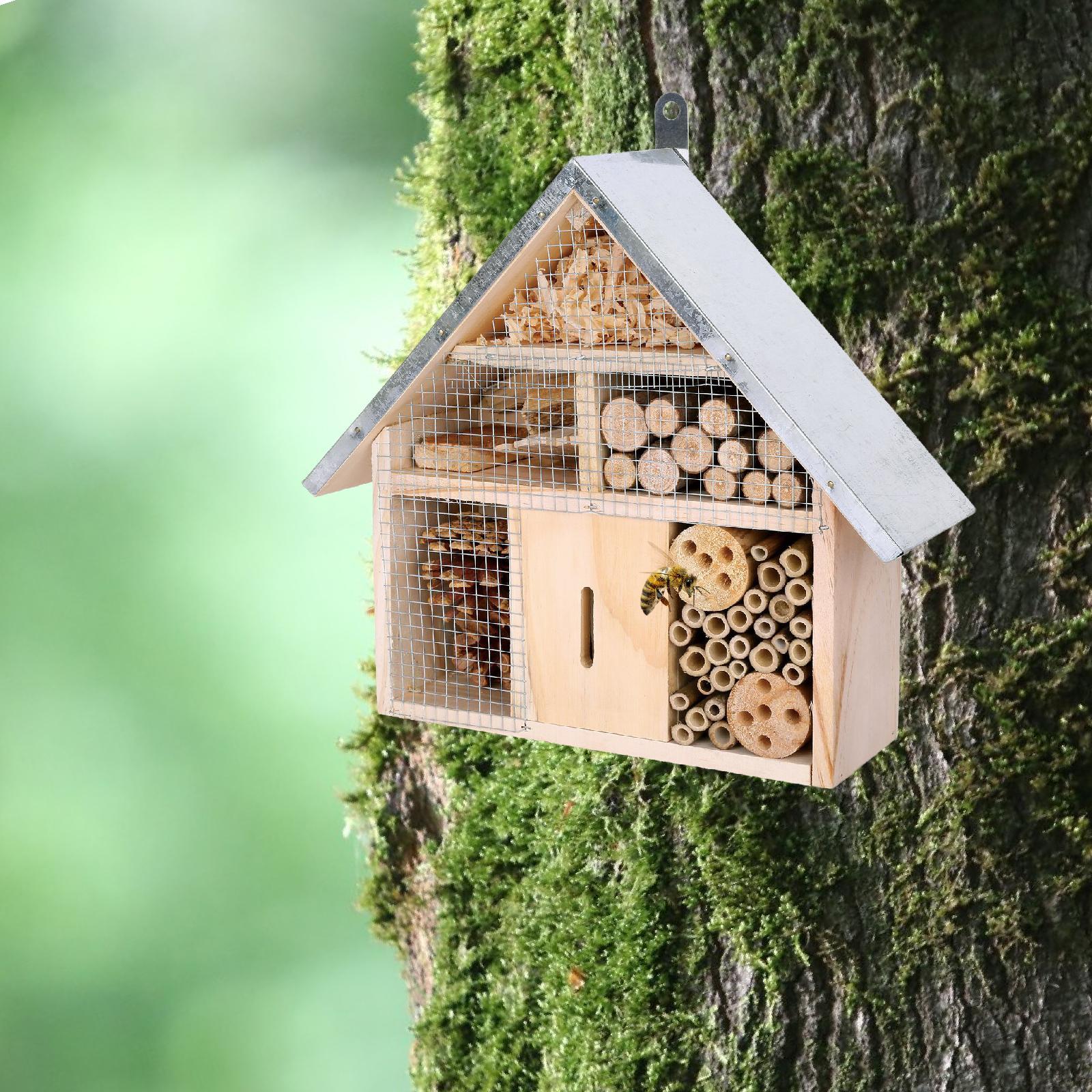 حديقة بيت النحل خشبية معلقة فن - مراجعة Insect Hotel Wood وسعره