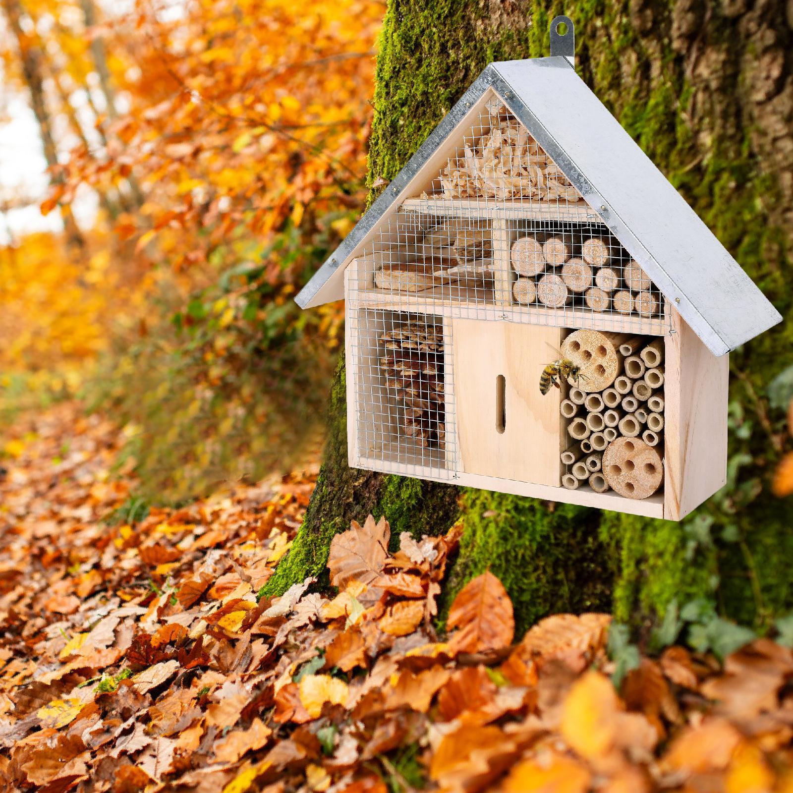 حديقة بيت النحل خشبية معلقة فن - مراجعة Insect Hotel Wood وسعره