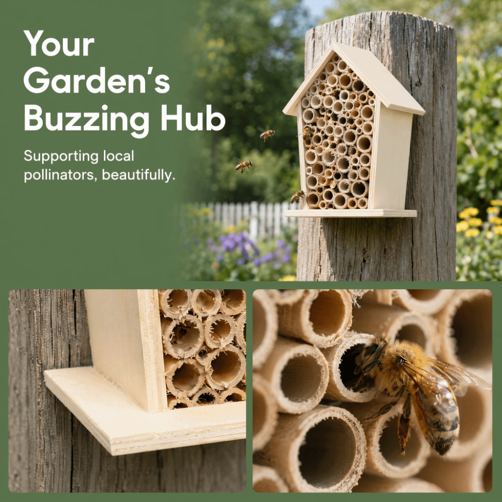 قطعتان من بيت النحل الخشبي الر - مراجعة Insect Hotel Wood وسعره